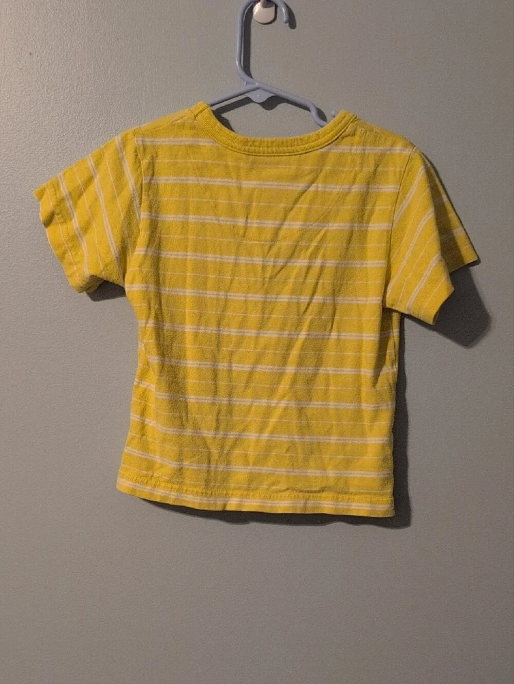 The Children's Place Yellow & White Striped Short Sleeve Tee